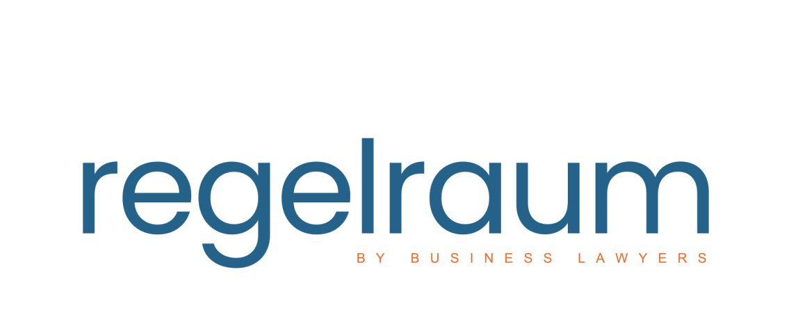 Logo von Regelraum, modern und minimalistisch, mit blauem Schriftzug auf weißem Hintergrund.